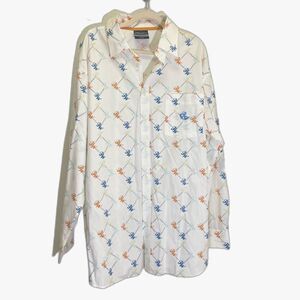 Vintage PRVCY - PW monogramed Grid Button Up Shirt - size XXL Tall RARE